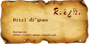 Ritzl Ágnes névjegykártya